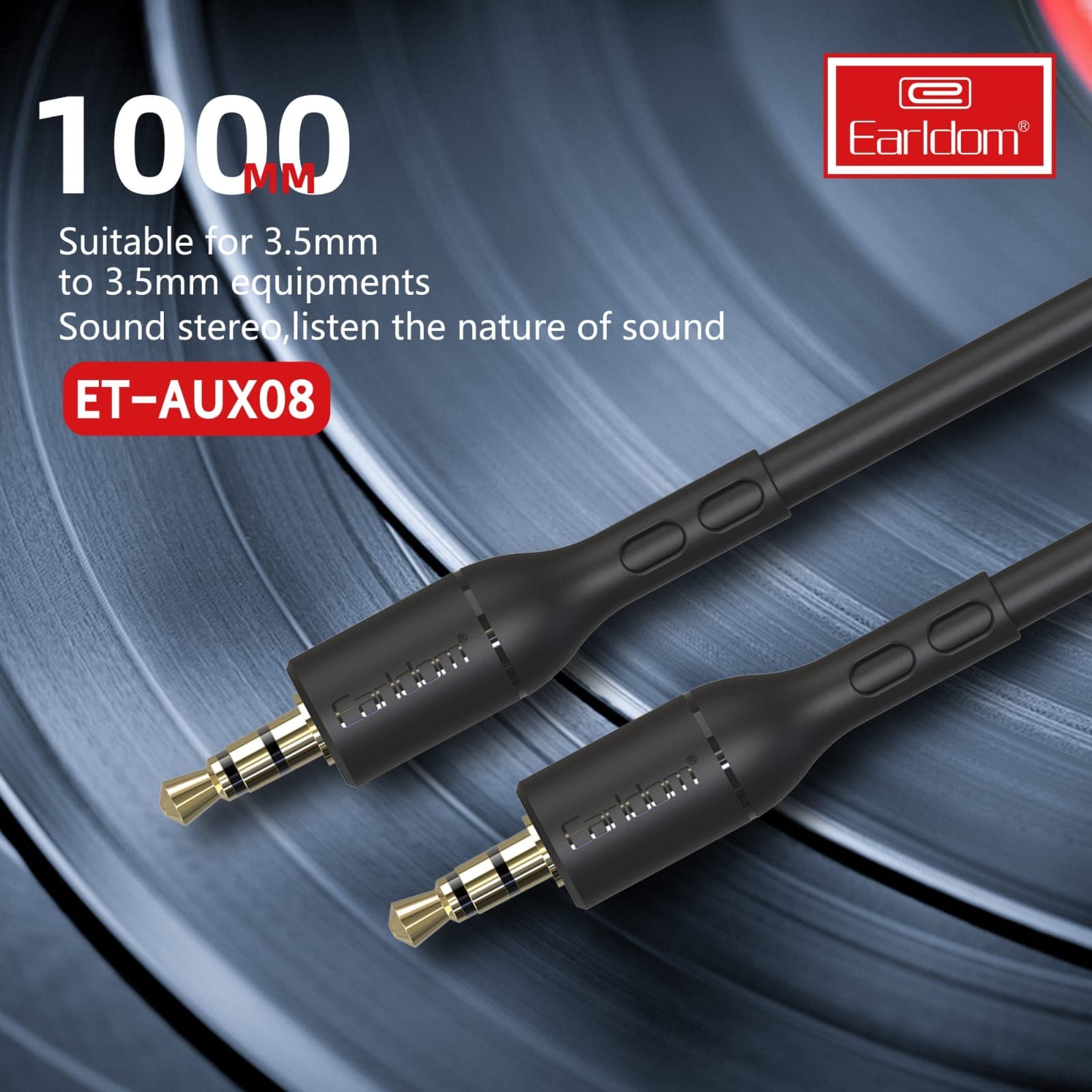 Earldom AUX08 3 Meter Stereo AUX Audio Cable 3.5mm Male To Male Connector — image 3