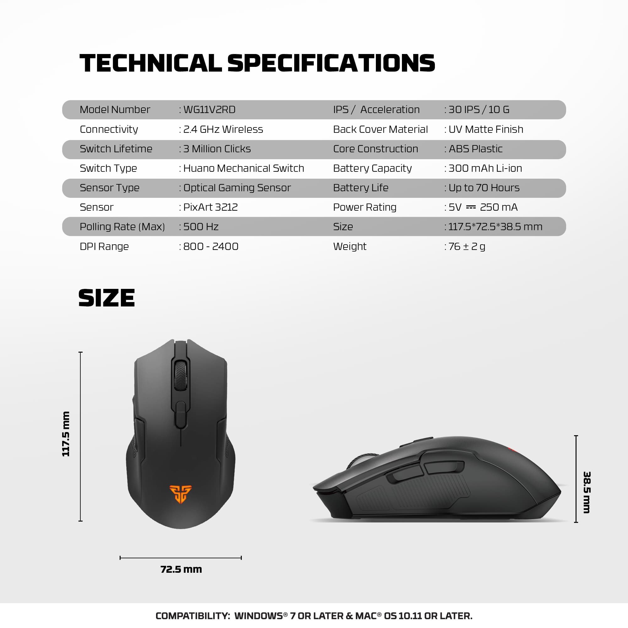 Fantech Cruiser II WG11V2RD Wireless Gaming Mouse — image 6