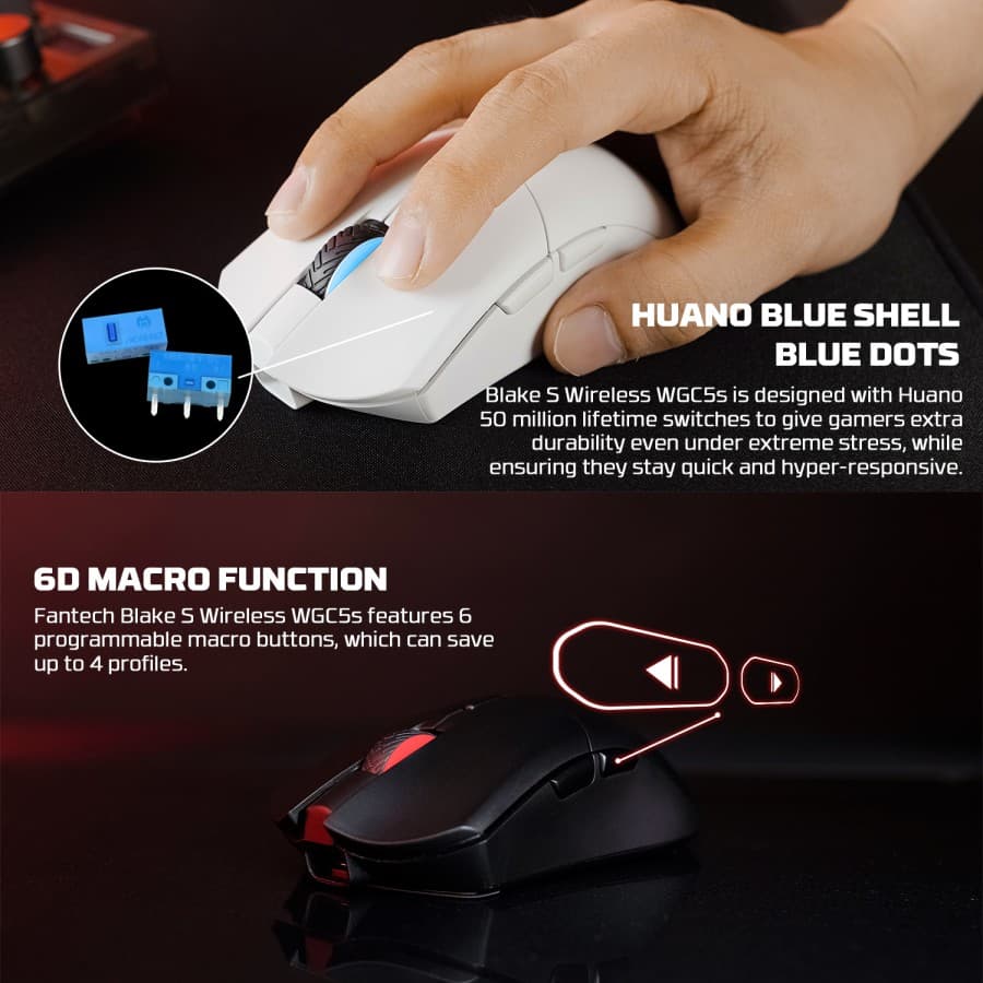 Fantech WGC5S Dual Mode Rechargeable Wireless Mouse Gaming — image 3