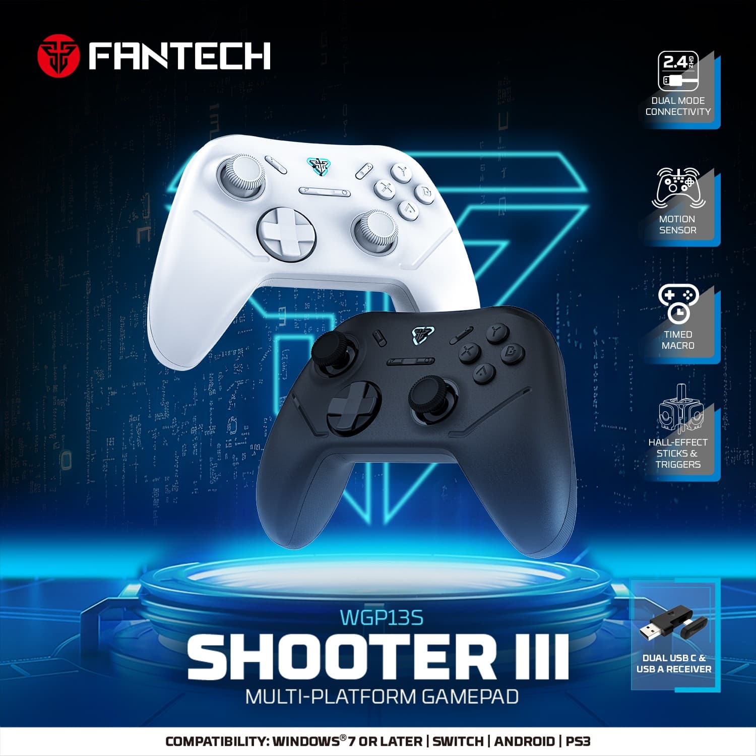 Fantech WGP13S Shooter III Multi Platform Gamepad Android PC PS Gamepad Wireless Controller Joystick — image 2