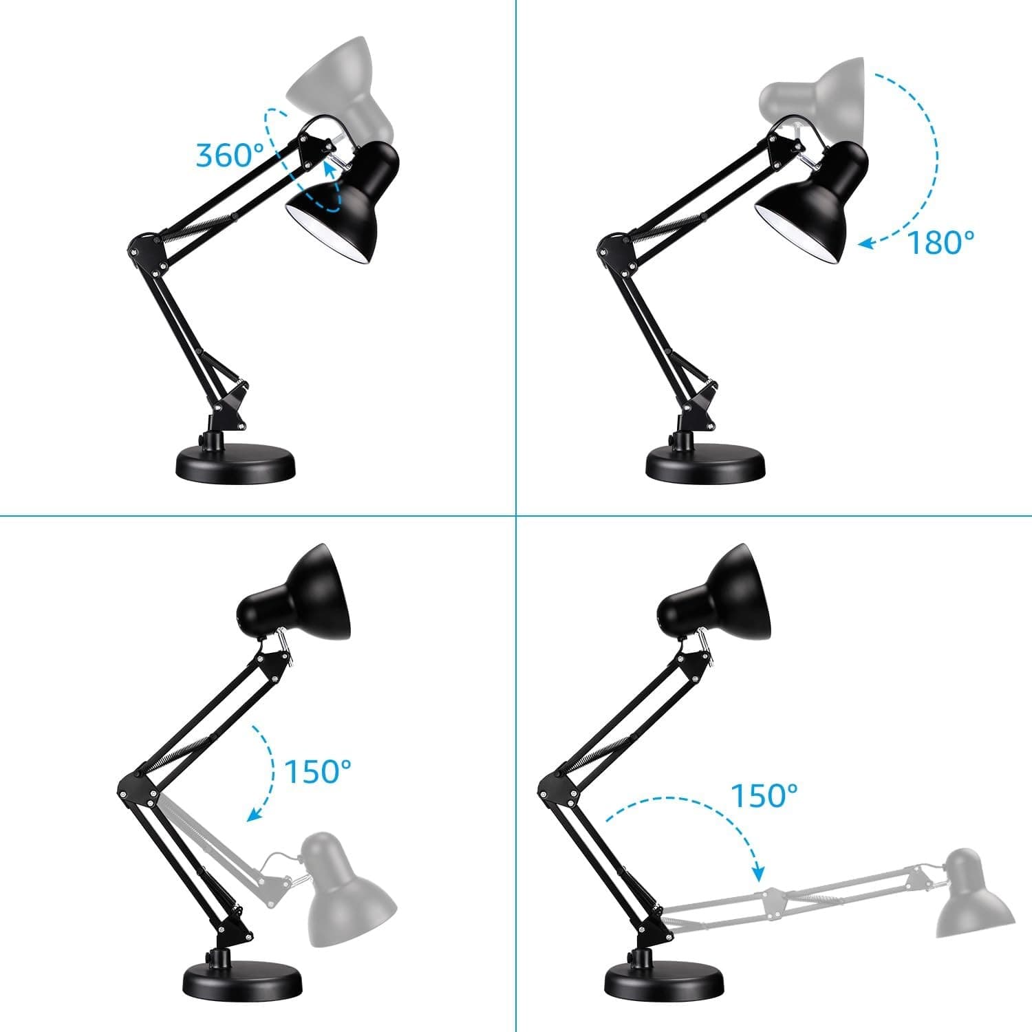 Flexible Long Swing Arm Bulb Desk Lamp — image 5
