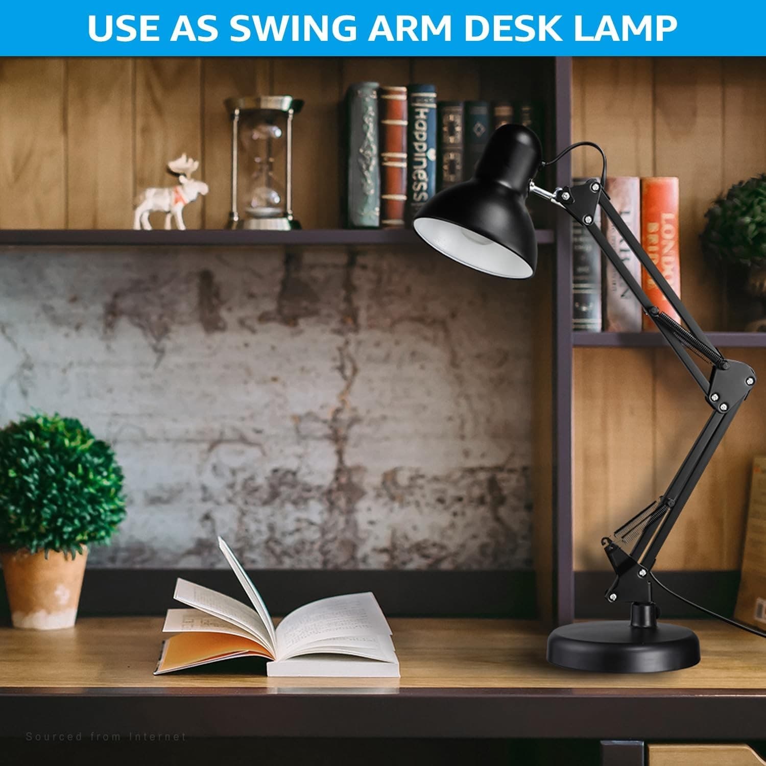 Flexible Long Swing Arm Bulb Desk Lamp — image 4
