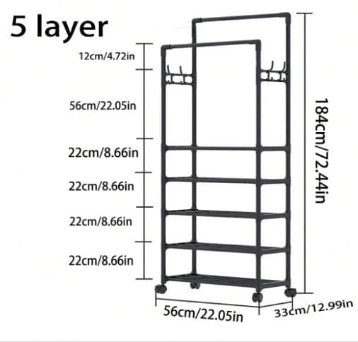 Floor Standing Coat & Hat Stand with Shoe Storage and Clothes Rack — image 2