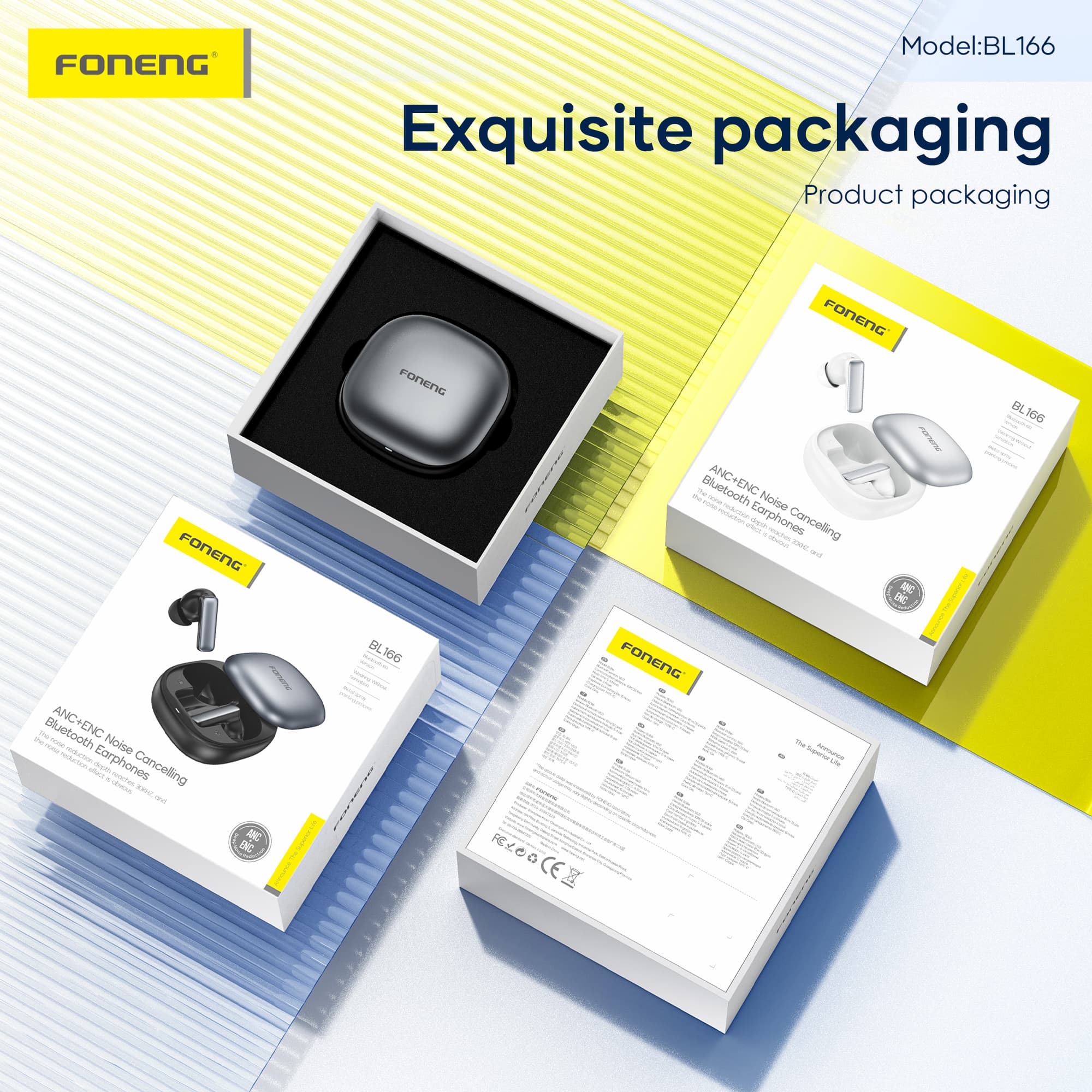 Foneng BL166 Sliding-Lid ANC + ENC Noise Canceling TWS Earphones — image 5