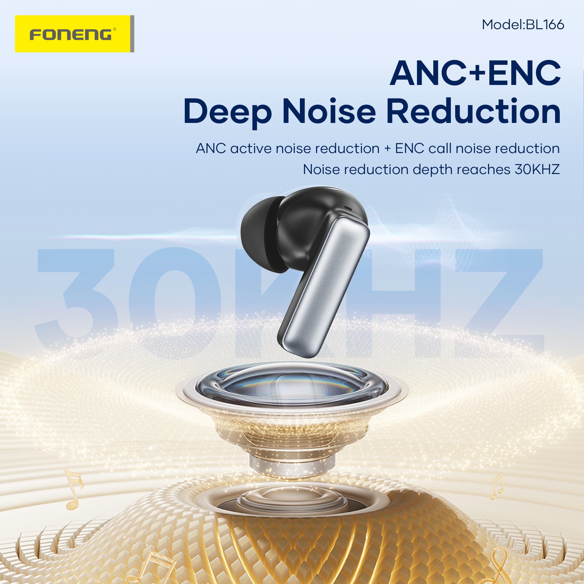 Foneng BL166 Sliding-Lid ANC + ENC Noise Canceling TWS Earphones — image 4