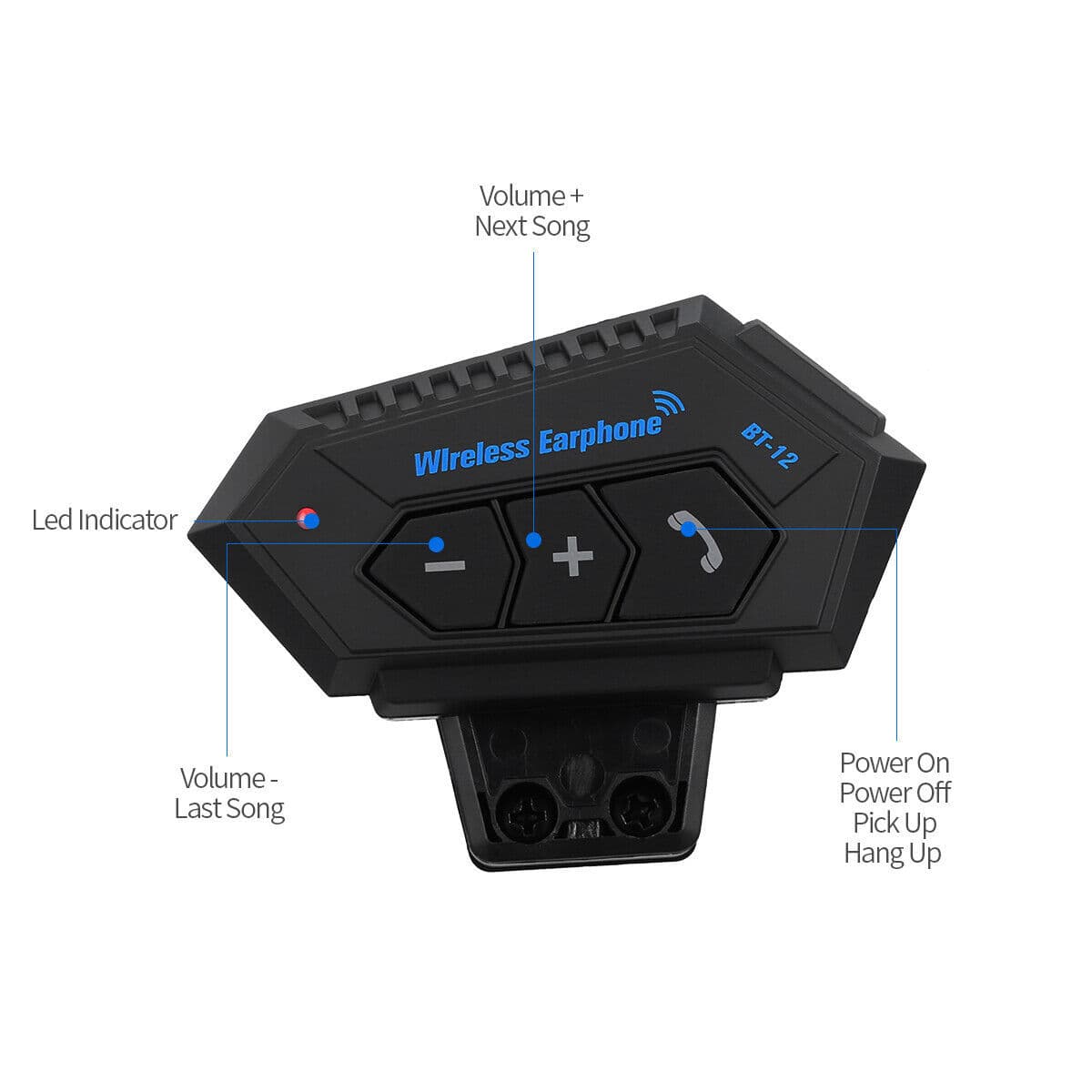 Helmet Bluetooth Headset BT12 Motorcycle Helmet Communication System — image 2