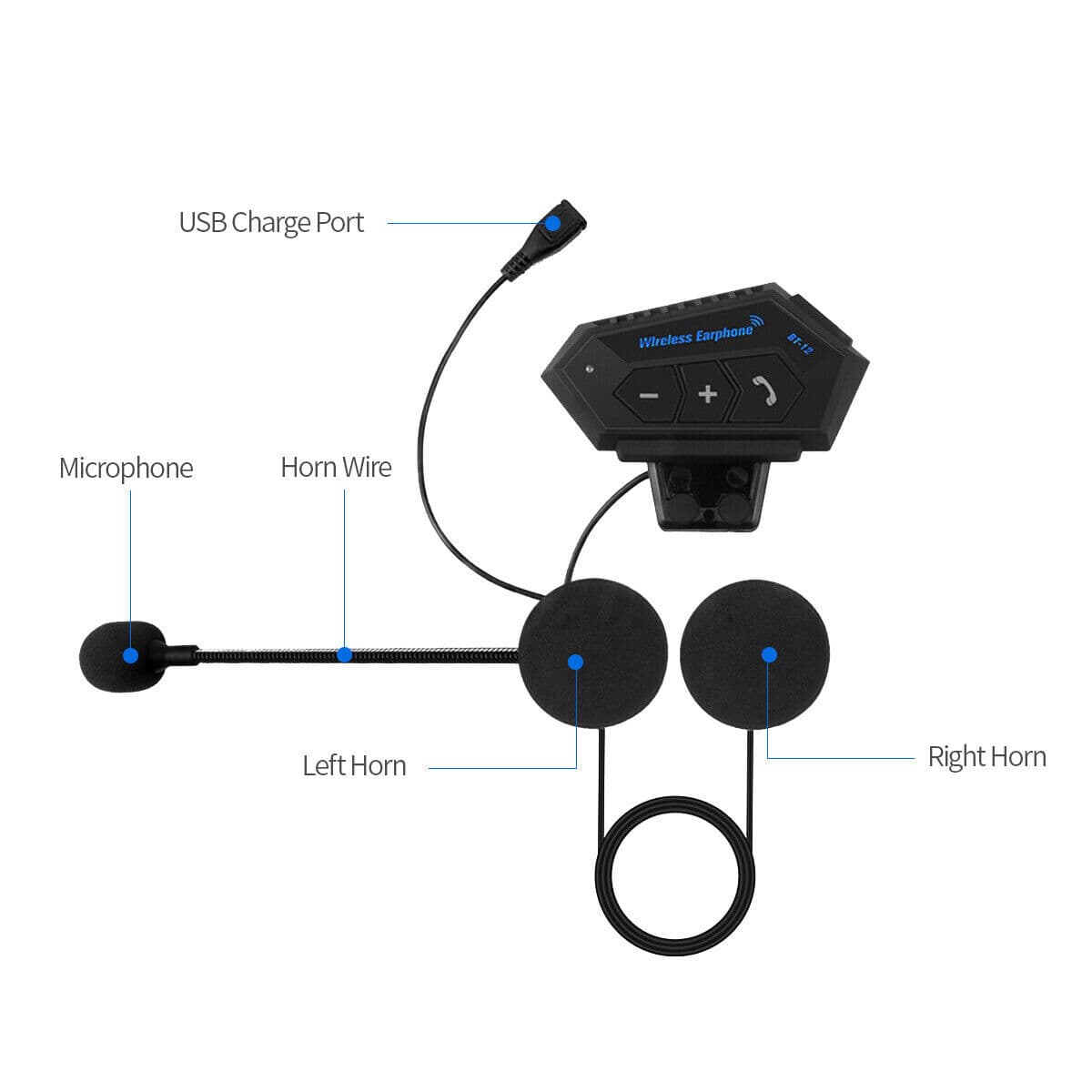 Helmet Bluetooth Headset BT12 Motorcycle Helmet Communication System — image 4