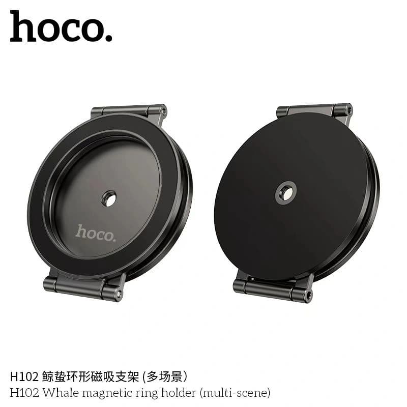 Hoco H102 Whale Magnetic Phone Ring Holder - Zinc Alloy Dual Magnetic Base — image 3