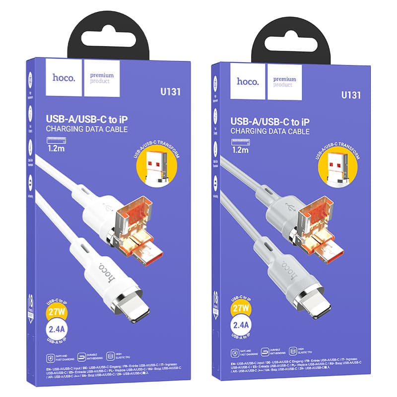 Hoco U131 PD 27W USB / Type-C To Lightning Cable — image 3