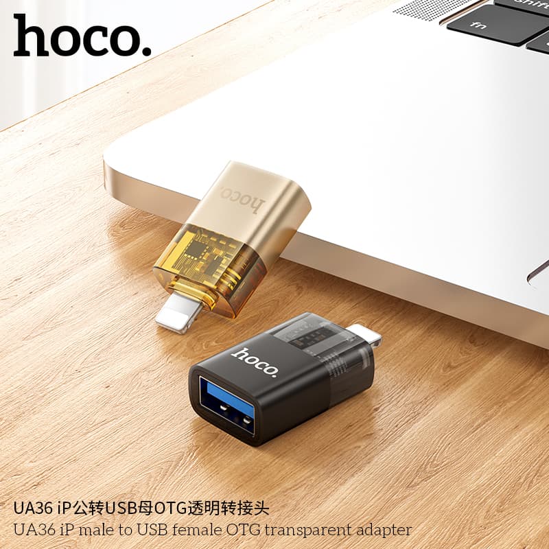 Hoco UA36 iP Male To USB Female Transparent OTG Adapter — image 3