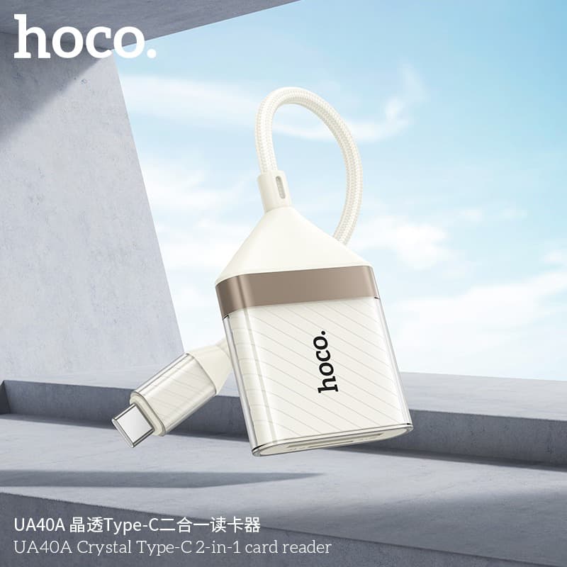 HOCO UA40A Crystal 2 In 1 Card Reader Type-C To SD/TF — image 2