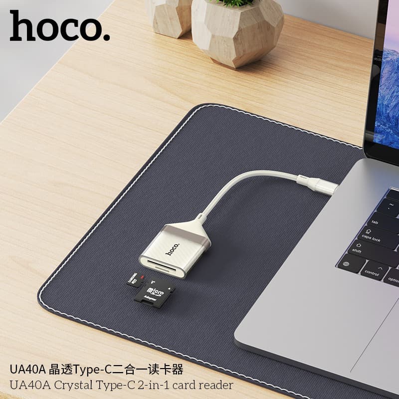 HOCO UA40A Crystal 2 In 1 Card Reader Type-C To SD/TF — image 3