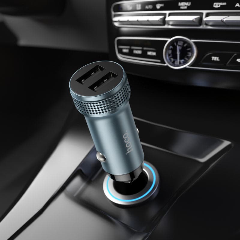 Hoco Z49 Car charger With dual USB A 12W Port. — image 3