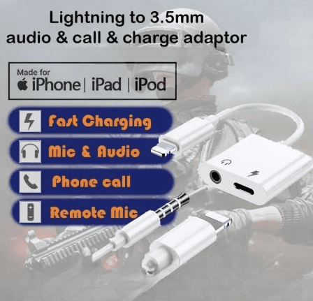 JH-026L 2 In 1 Adapter Lightning To 3.5mm Audio Call And Charge Adapter — image 2