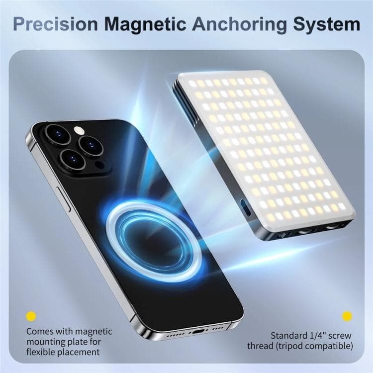 JMARY FM168R Dual-Color Temperature Magnetic Phone Fill Light 160 LED Beads — image 2