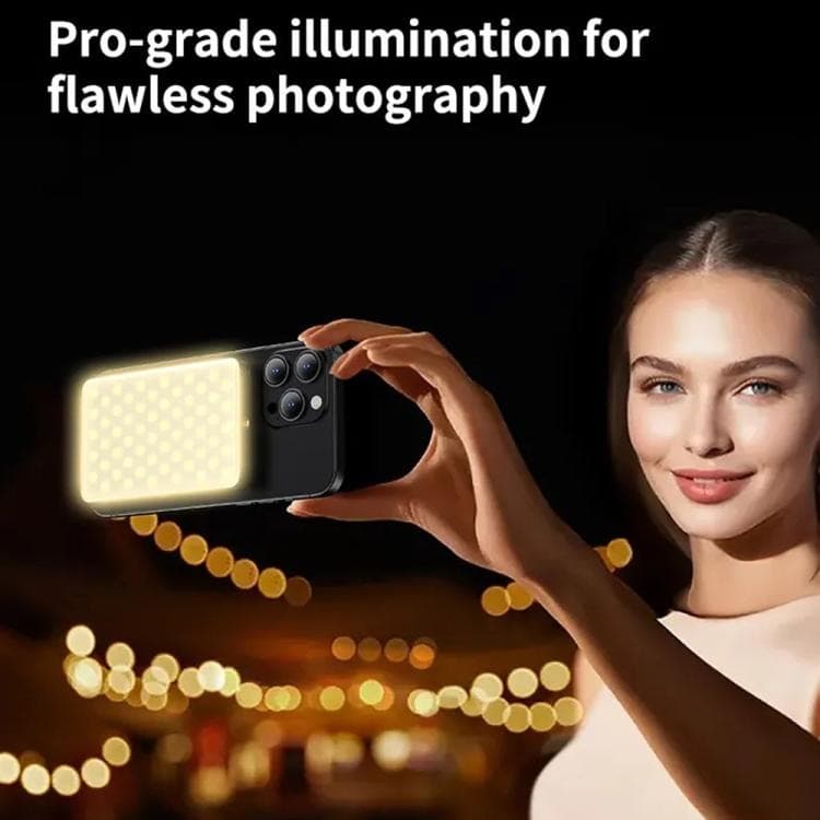 JMARY FM168R Dual-Color Temperature Magnetic Phone Fill Light 160 LED Beads — image 4