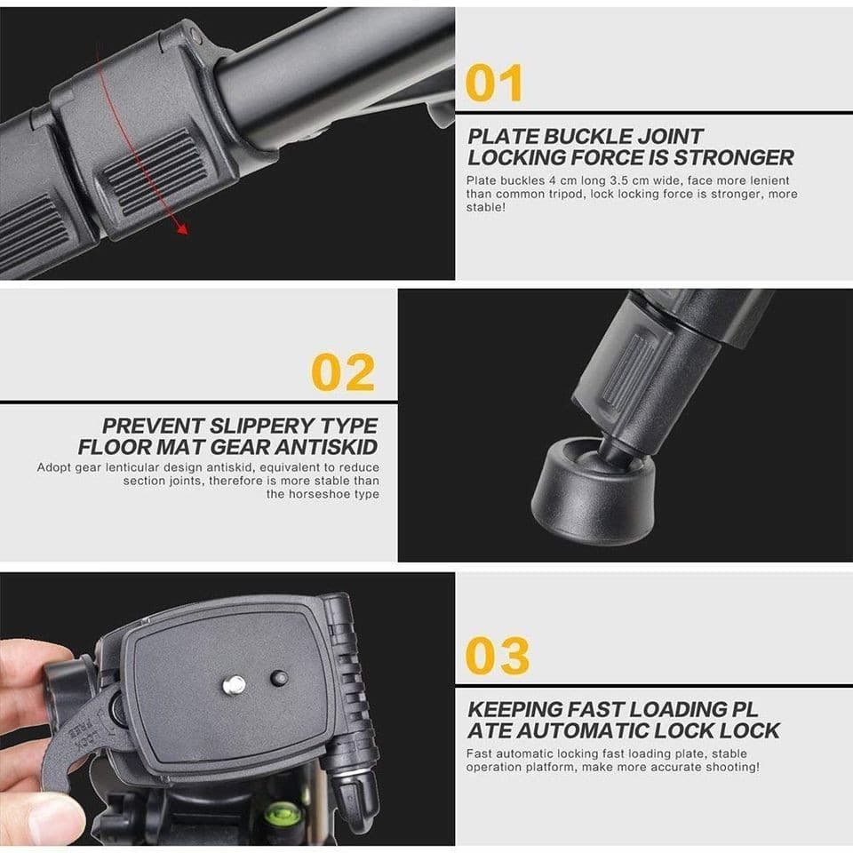 Jmary KP 2234 Professional Aluminium Tripod for All DSLR Cameras — image 2