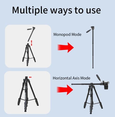 Jmary KP 2294 Multifunctional Professional Tripod With Multi Angle Adjustment — image 5