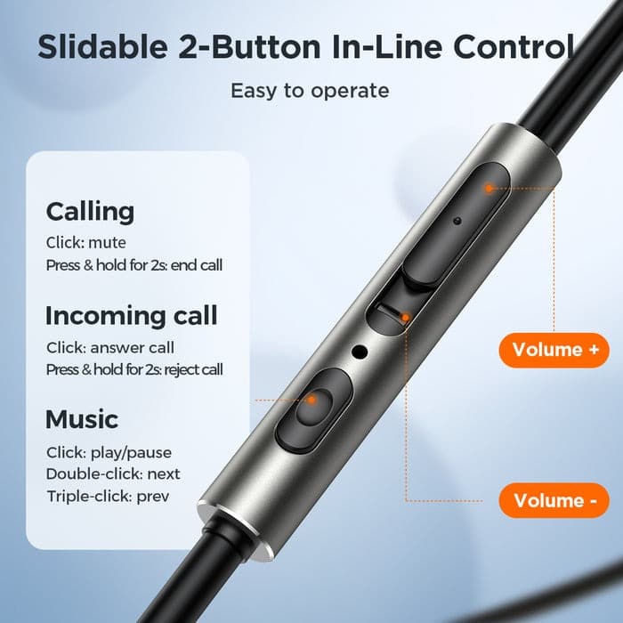 Joyroom JR-EW03 Metal Wired In-Ear Earphones With Mic — image 4
