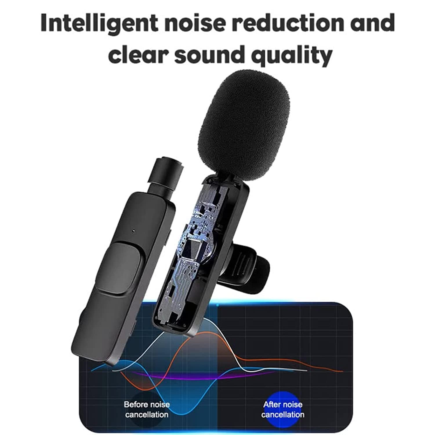 K35 3.5mm Aux Dual Receivers 2 Mics 1 Input Wireless Collar Microphone — image 3