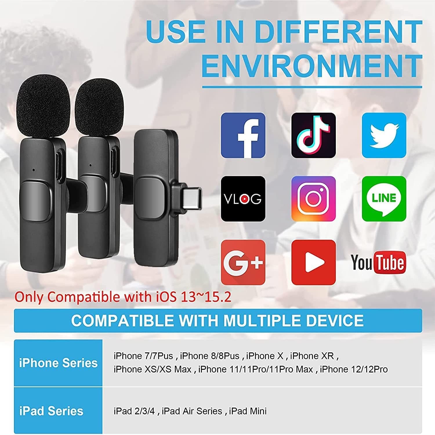 K9 Wireless Dual Wireless Microphone For Smartphone — image 3