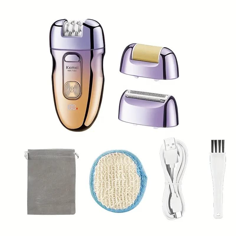 KEMEI KM 7103 3 In 1 Electric Rechargeable Hair Remover Epilator — image 3