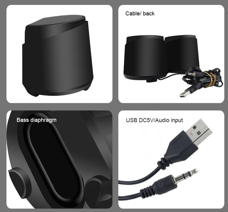 Kisonli K500 Wired USB 2.0 Multimedia Speaker — image 3