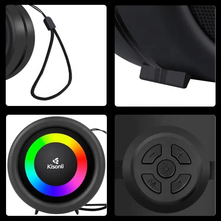 Kisonli S16 Bluetooth Speaker With LED Lights — image 4
