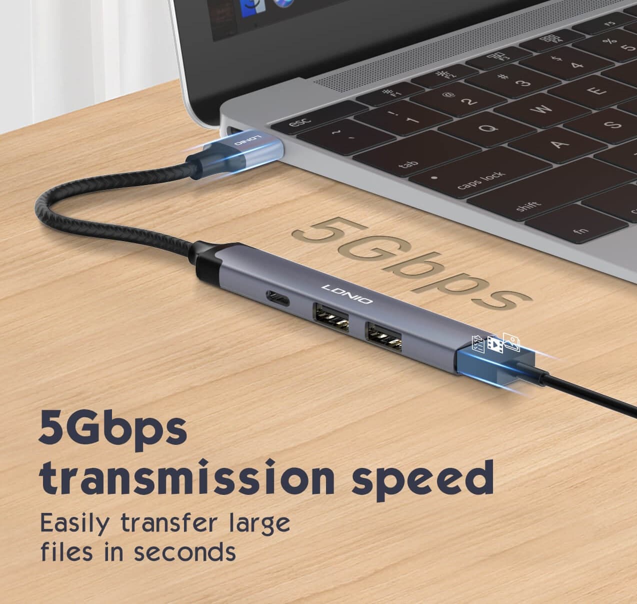 LDNIO DS 44C 4 In 1 USB Hub Dock Station — image 4