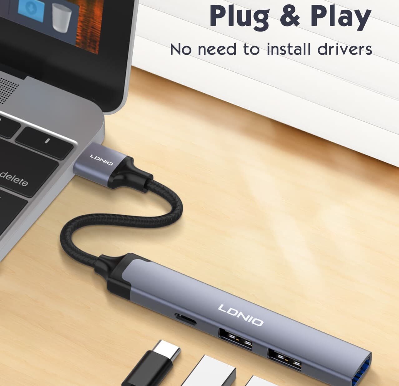 LDNIO DS 44C 4 In 1 USB Hub Dock Station — image 2