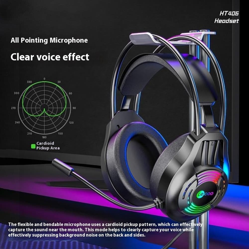 Lenovo HT406 Wired USB Gaming Headset RGB LED And Mic — image 4