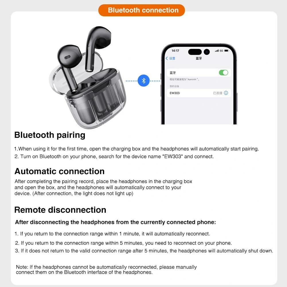 Lenovo Lecoo EW303 TWS Bluetooth 5.3 Earphones With Mic Touch Control Semi In Ear Earbuds — image 5