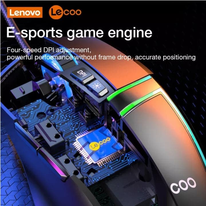 Lenovo Lecoo MS106 7 Button 3200 DPI Optical Wired Gaming Mouse — image 4