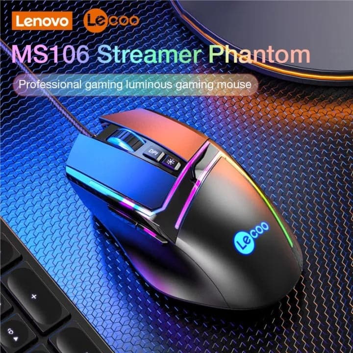 Lenovo Lecoo MS106 7 Button 3200 DPI Optical Wired Gaming Mouse — image 5