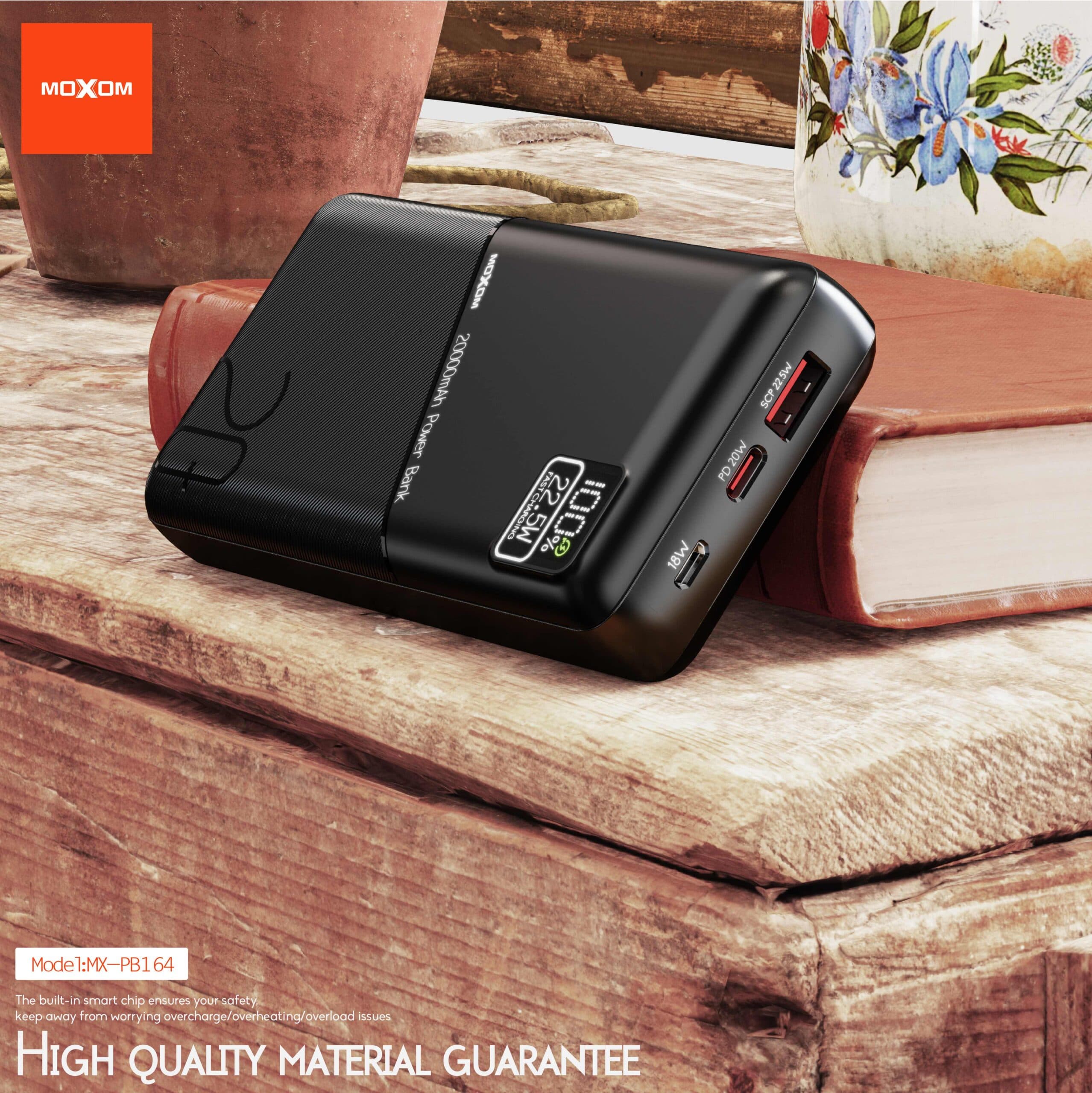 MOXOM MX-PB164 PD20W QC/SCP22.5W 20000mAh Powerbank Intelligent LCD Display — image 4