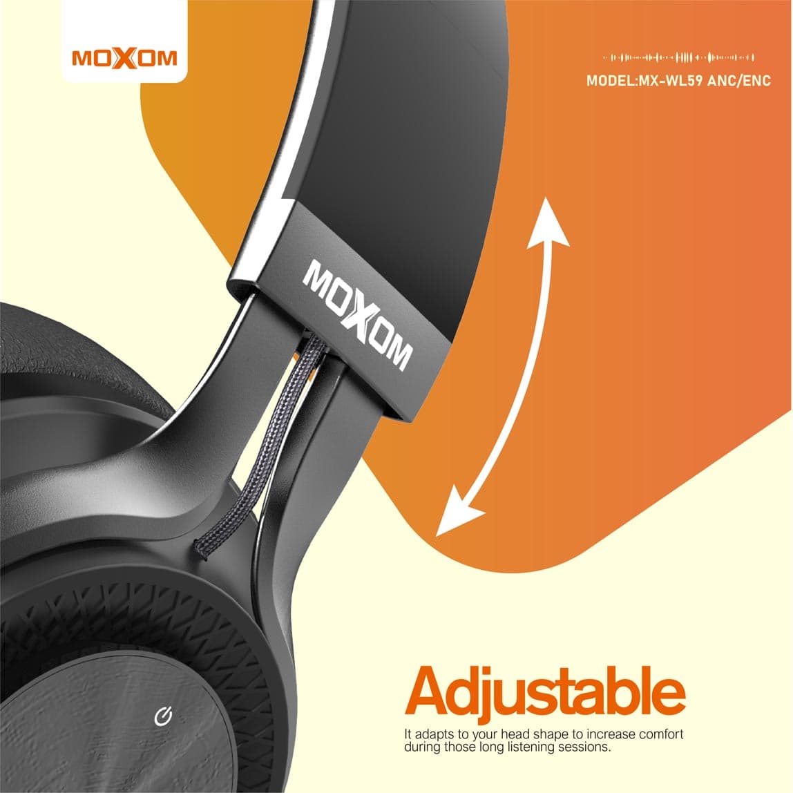 Moxom WL59 ANC Stereo Wireless Bluetooth Headphone — image 2