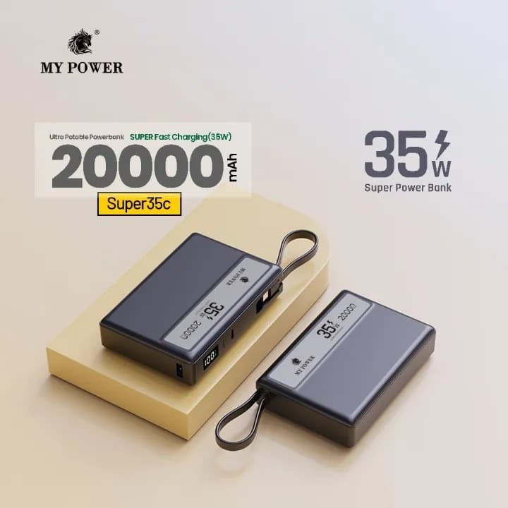 Mypower Super35C 35 Watt 20000mAh Portable Powerbank Dual Port Triple Output Fast Charging — image 4
