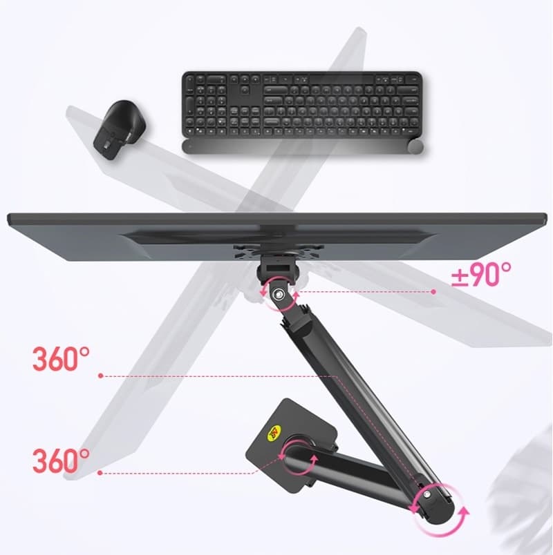 NB North Bayou F195A Full Motion Dual LCD LED Monitor Mount Gas Spring Arm — image 5