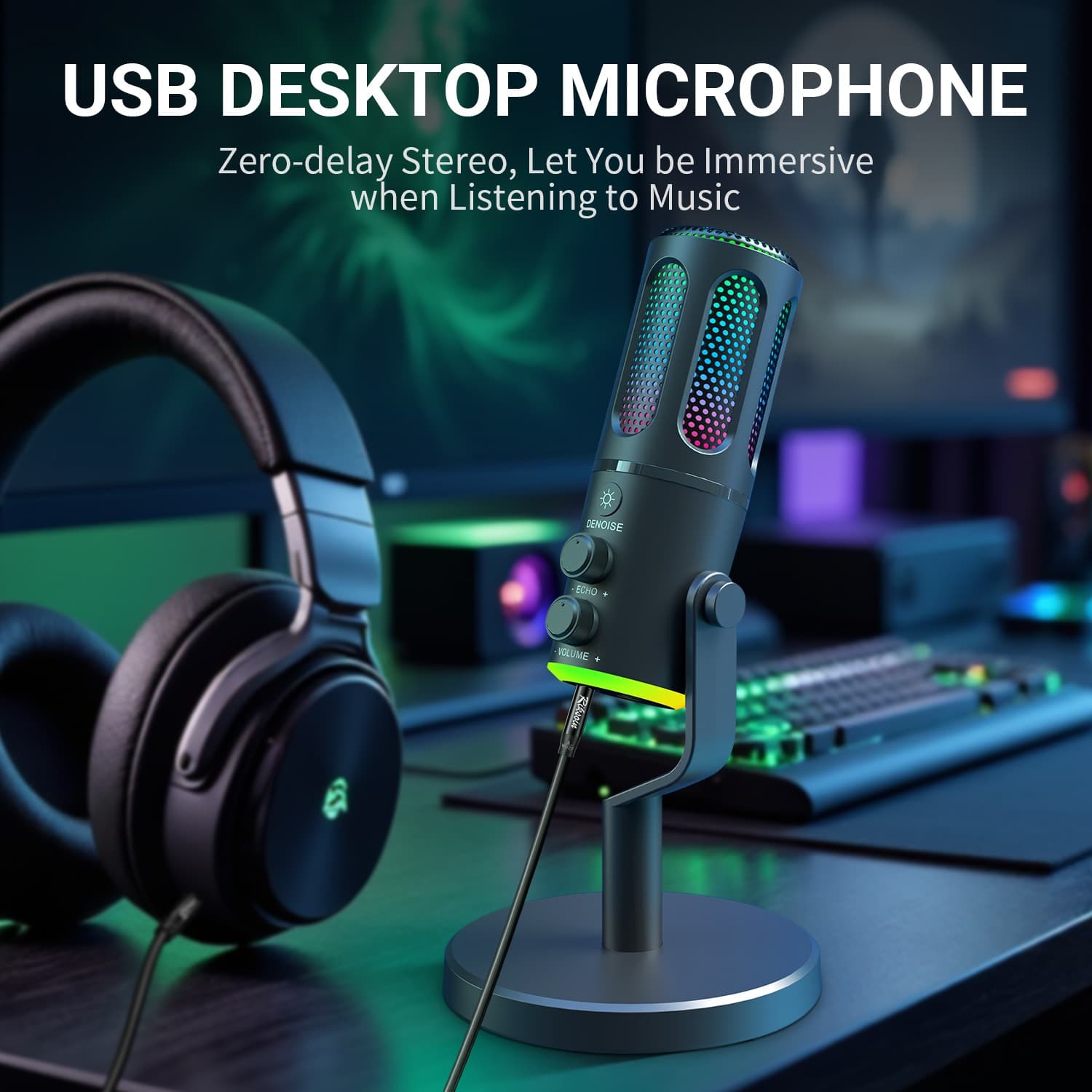 NeePho NP M01 RGB USB / Type-C Gaming Desktop Microphone — image 3