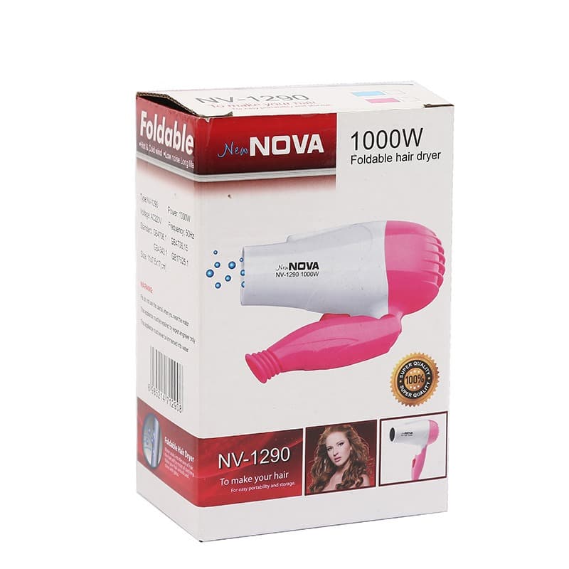 NOVA N658 Mini Foldable Low-Watt Hair Dryer – Pink — image 5