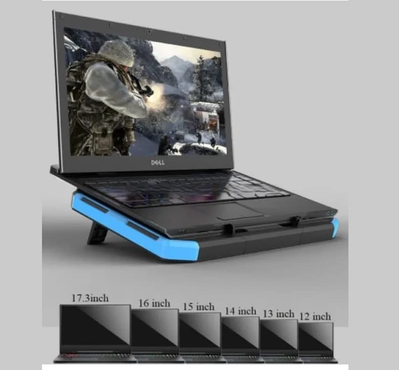 NUOXI Q7 Ultra Professional 5 Fan LED Backlit Speed And Height Adjustable Gaming Laptop Stand Cooling Pad — image 4