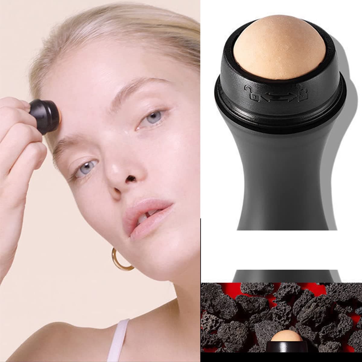 Oil Absorbing Volcano Roller Portable And Reusable Anti Oil Facial Tool Oil Control — image 2