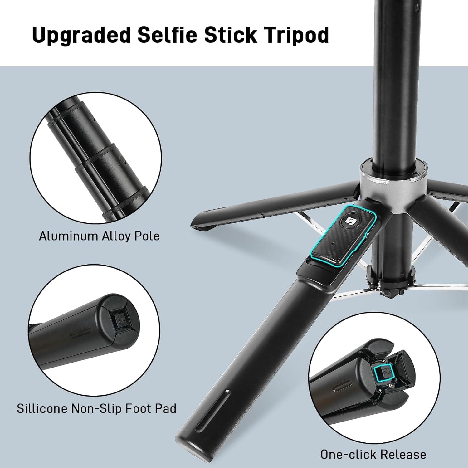 P135 Magnetic Selfie Stick MagSafe Tripod 4.5 Feet With Detachable Remote — image 6