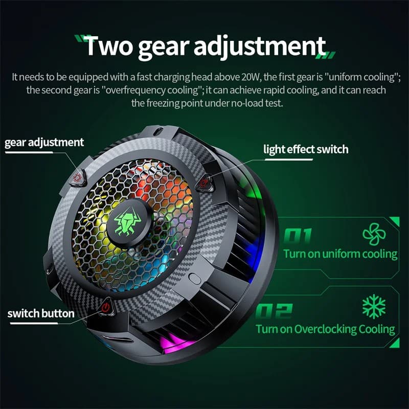 PLEXTONE EX1 Pro RGB Professional Game Player Hurricane Turbofan Magnetic Mobile Phone Radiator — image 3
