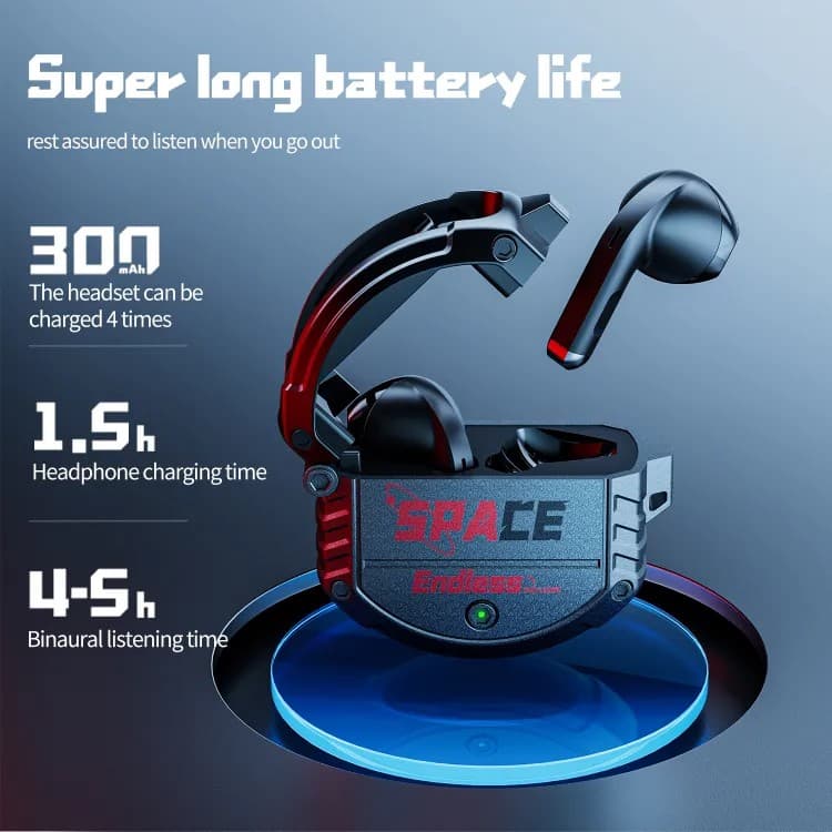 Plextone xMowi Space Endless Wireless TWS Gaming Metal Alloy Case Bluetooth 5.3 Earbud Game Music Dual Mode Mic Headset — image 3