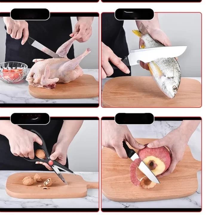 Professional Kitchen Knife Set 7 Pc With Wooden Block Stand — image 3