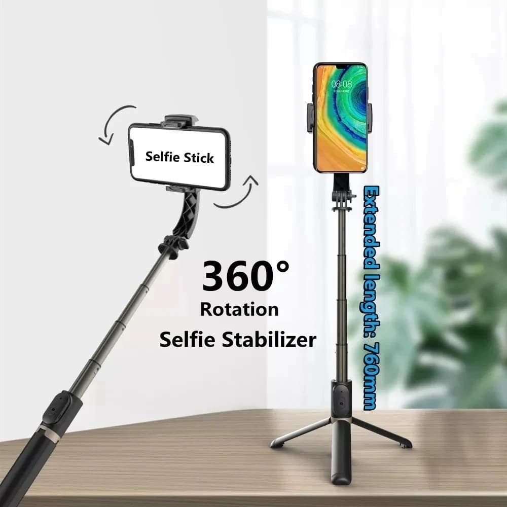 Q08 Selfie Stick Anti Shake Gimbal Stand Extendable Tripod With Bluetooth Wireless Remote — image 3