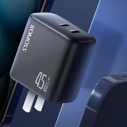 Romoss AC45RA 45W GaN Dual Port Type-C Wall Charger 100–240V Laptop Fast Charging Adapter — image 2