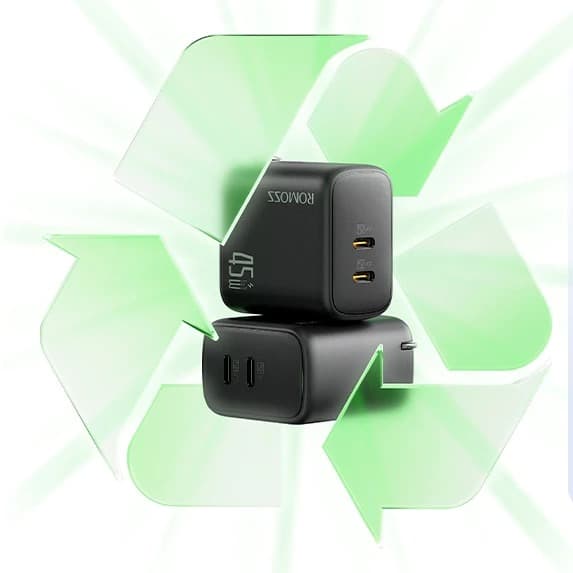 Romoss AC45RA 45W GaN Dual Port Type-C Wall Charger 100–240V Laptop Fast Charging Adapter — image 4