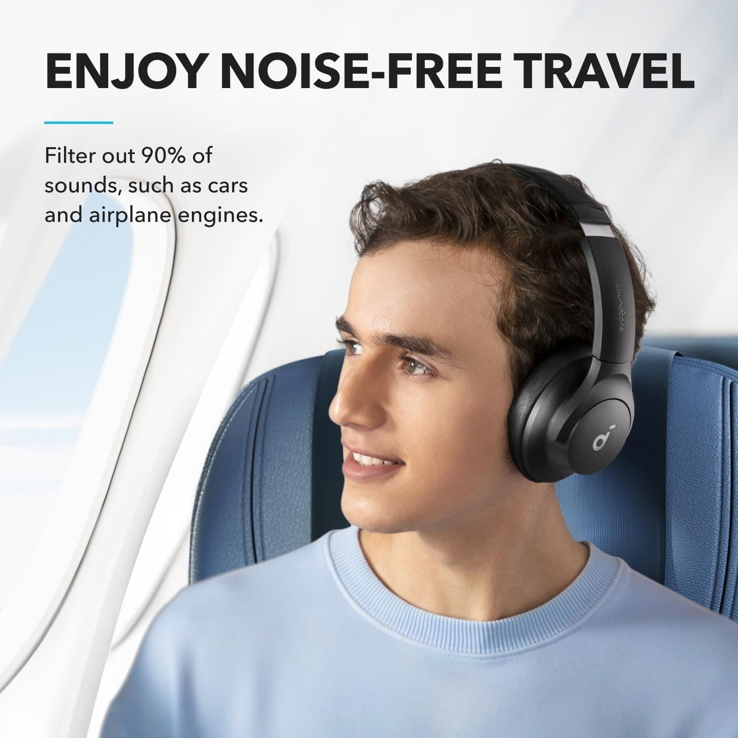 Soundcore By Anker Q20i Hybrid Active Noise Cancelling Wireless Over‑Ear Bluetooth Headphone — image 2